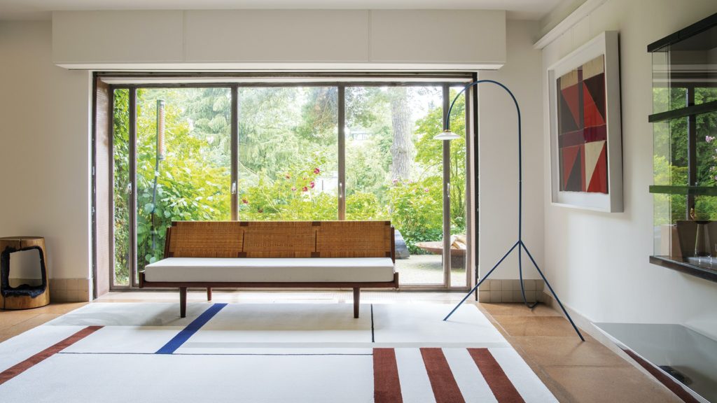 tapis de sol bauhaus wool silk limited edition geometric indoor