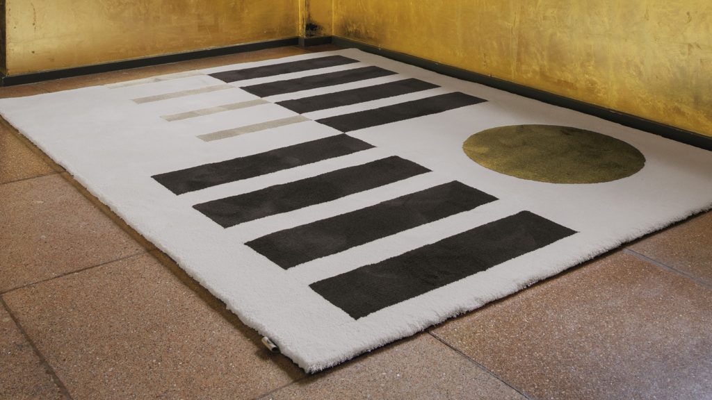 tapis de sol bauhaus wool silk limited edition geometric indoor