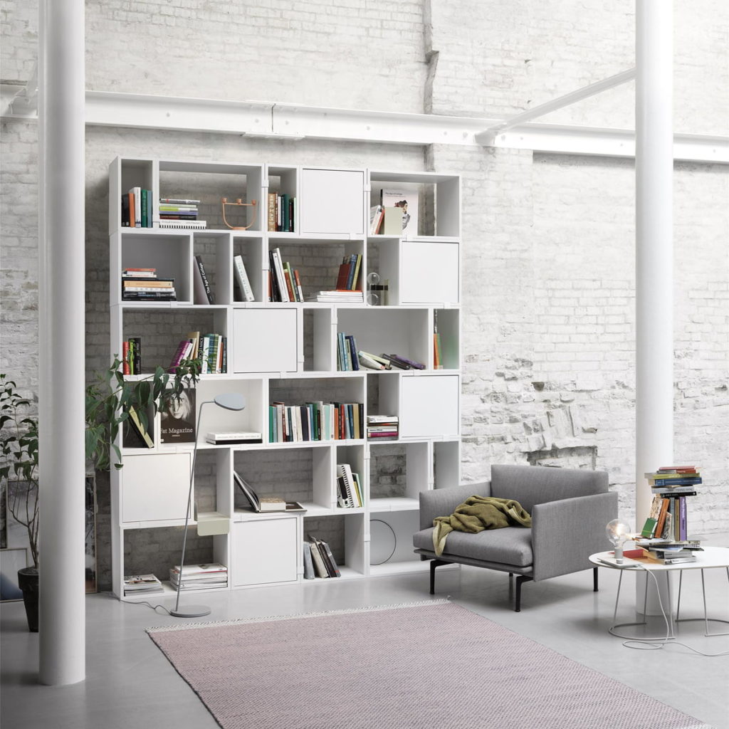 rangement bibliothèque muuto stacked storage system